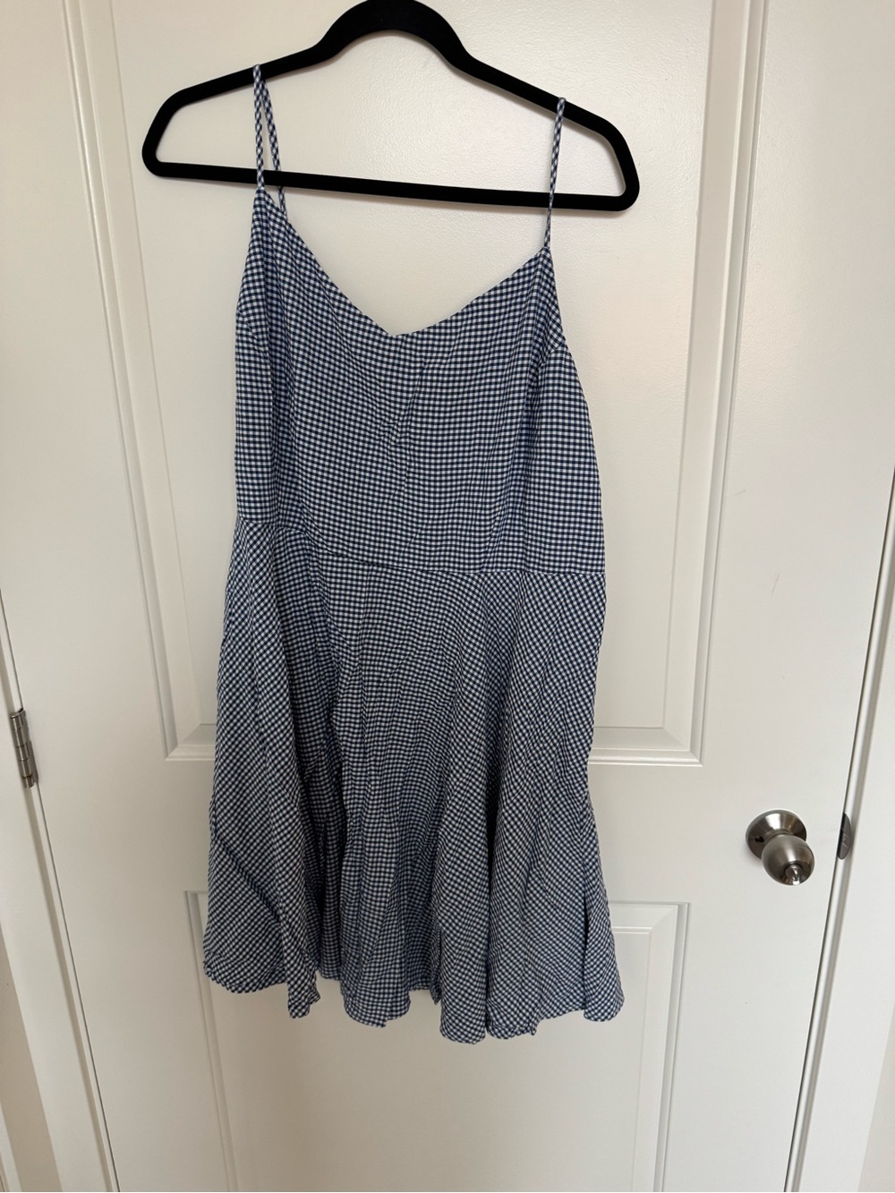 Old Navy Blue Gingham Spaghetti-Strap Mini Dress